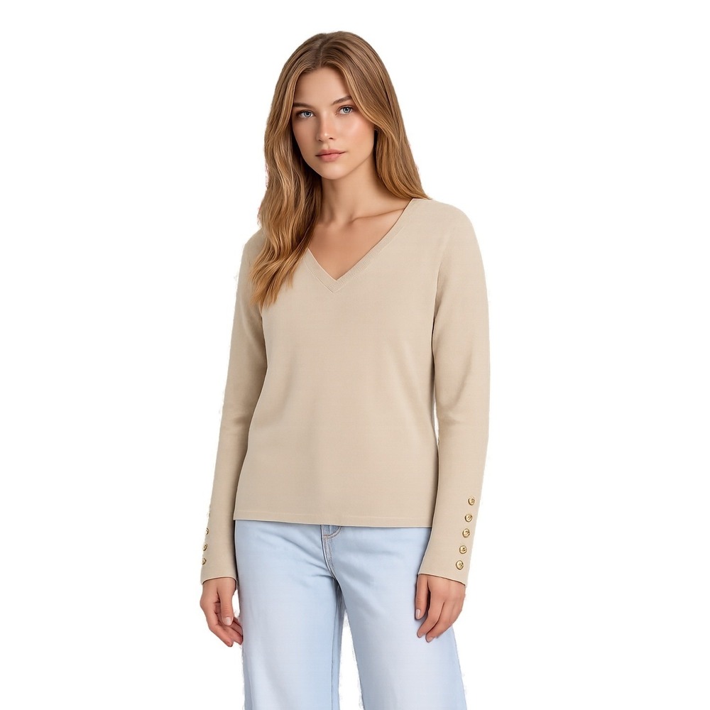NEW J.McLaughlin Classic Marnie Sweater Women's Size Medium Cream Oatmeal